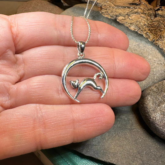 Crescent Moonrise Cat Necklace