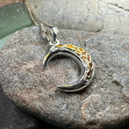Tri-Color Crescent Moon Necklace