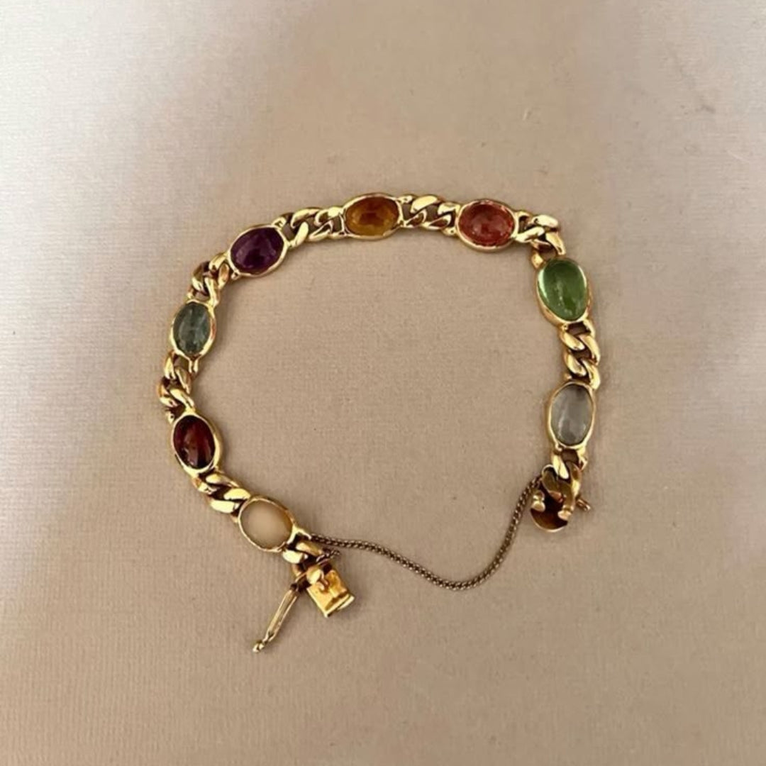 Colorful Stones Gold Bracelet