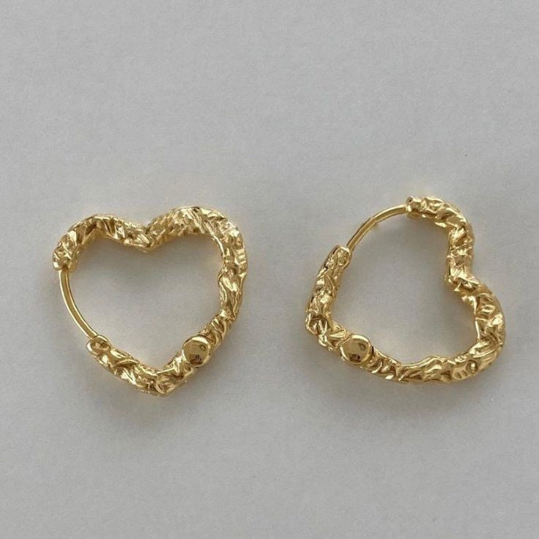 Heart Golden Hoop Earrings