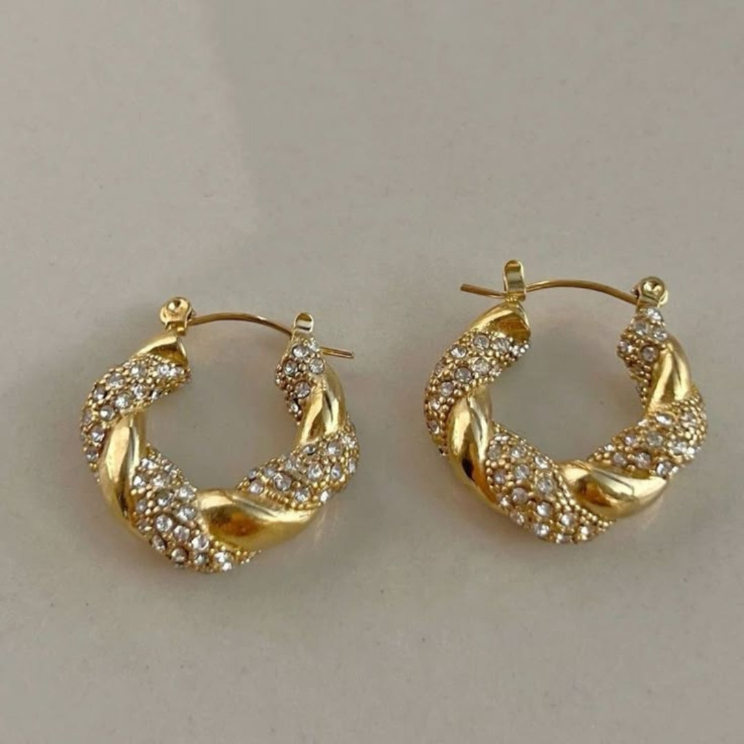 Braided Golden Hoop Earrings