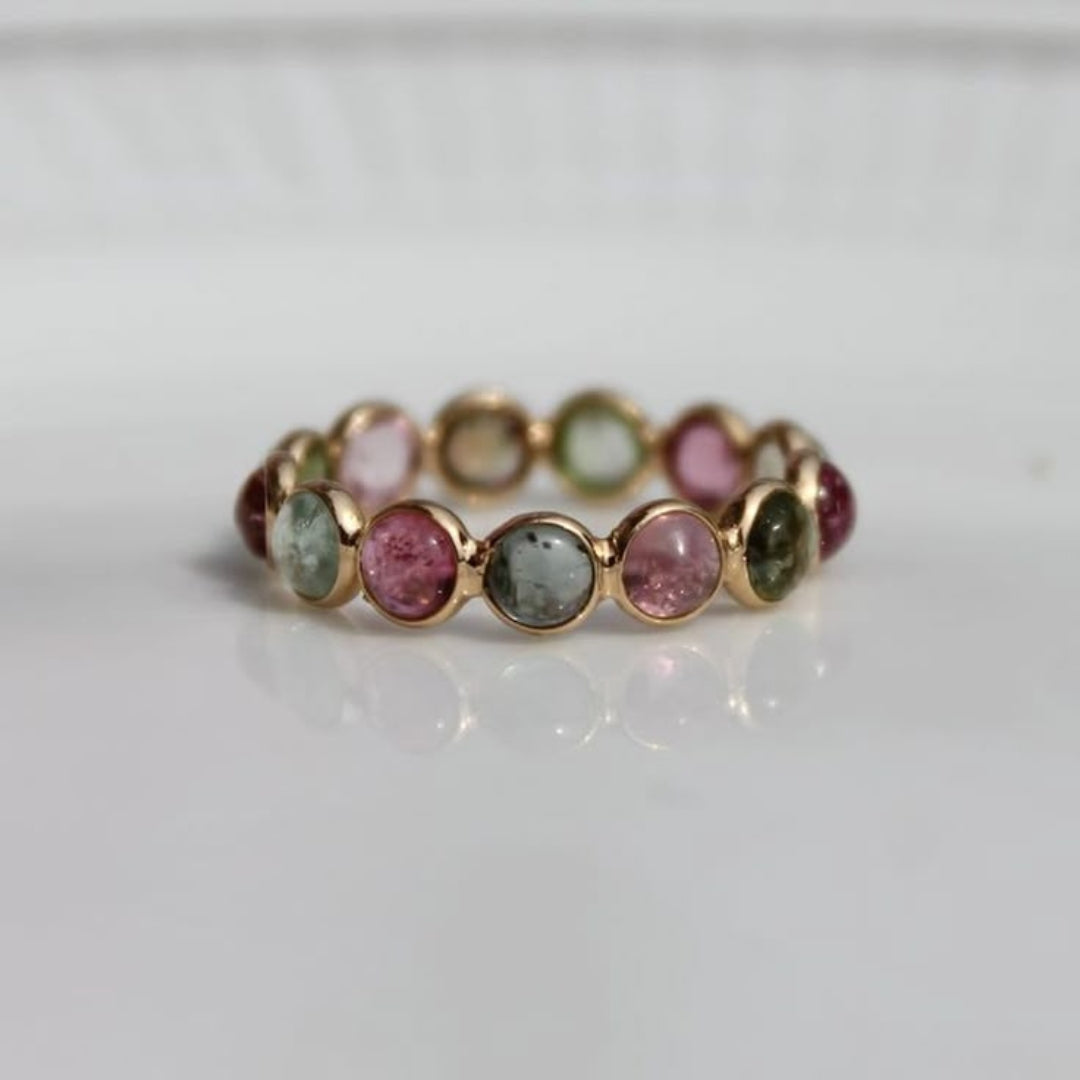 Colorful Stones Gold Ring