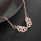 Women's Stylish Two Way Heart Shaped Magnetic Necklace With Cubic Zirconia