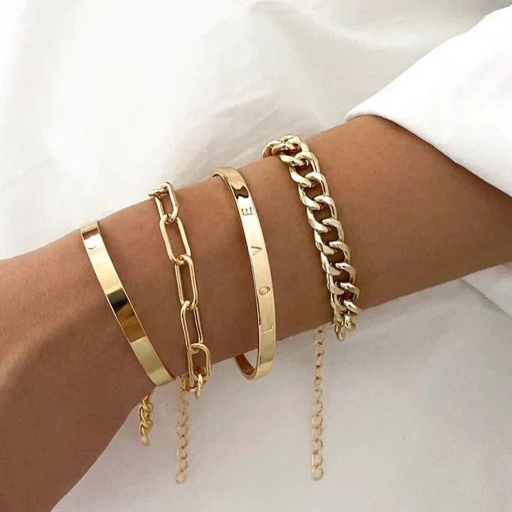 Elan Mercer Gold Bracelet Set