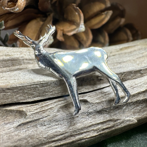 Silver Highland Stag Brooch