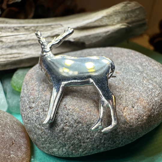 Silver Highland Stag Brooch