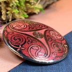 Round Enamel Triskele Knot Brooch
