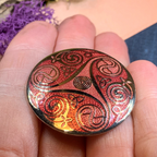 Round Enamel Triskele Knot Brooch