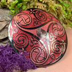 Round Enamel Triskele Knot Brooch
