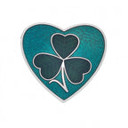 Enamel Shamrock Heart Brooch
