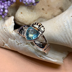 Blue Topaz Claddagh Ring