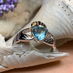 Blue Topaz Claddagh Ring