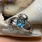 Blue Topaz Claddagh Ring