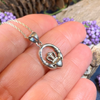 Petite Claddagh Silver Necklace