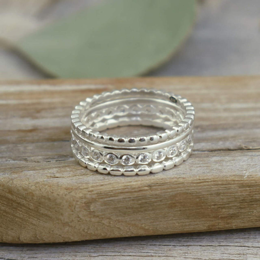 Simple Stack Rings (Set of 4)