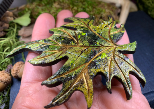 Splatter Maple Leaf Pin