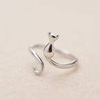 Stainless steel adorable cat ring