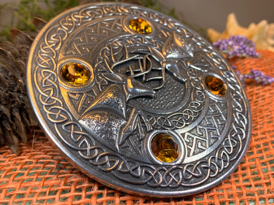 Celtic Fighting Stag Brooch