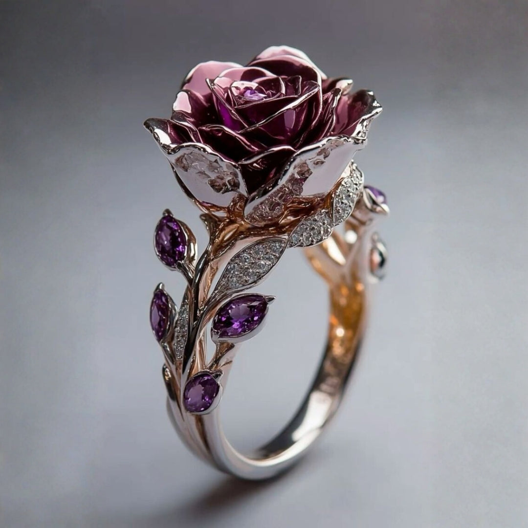 Exotic Garnet Blossom Ring