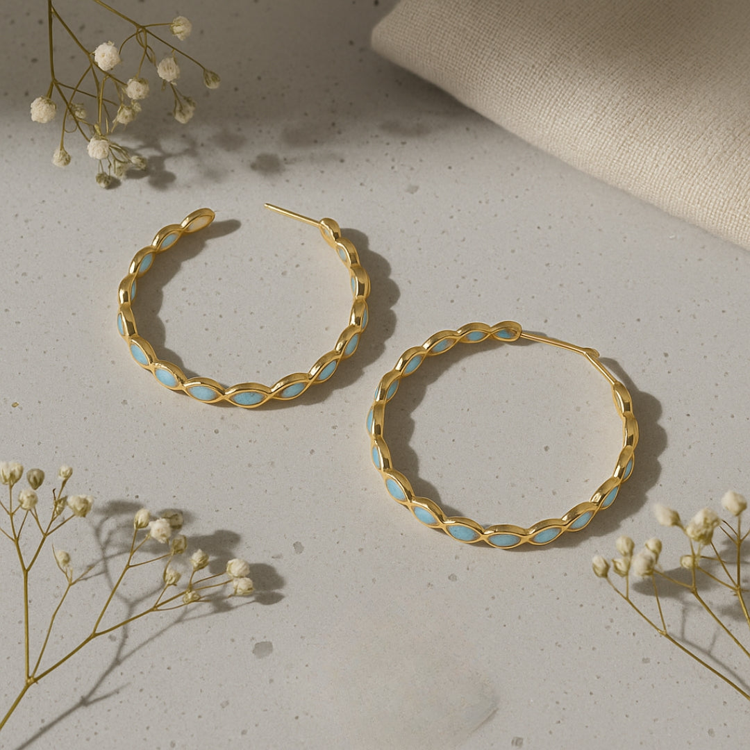 Isla Opal Hoop Earrings