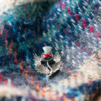 Pewter Heathergems Thistle Brooch
