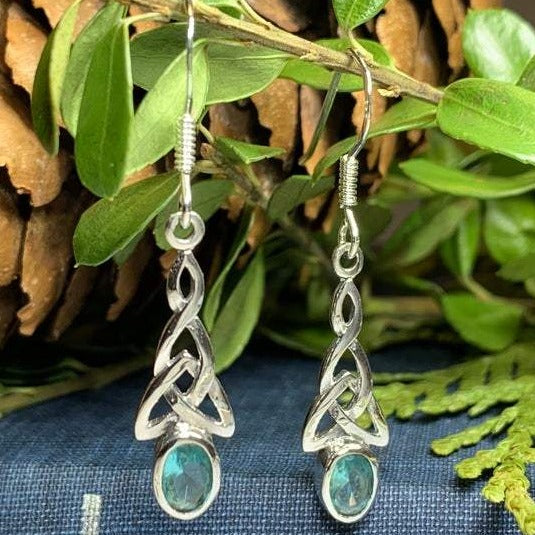 Celtic Trinity Knot Crystal Earrings