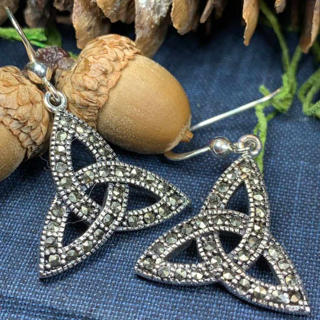 Celtic Knot Marcasite Earrings