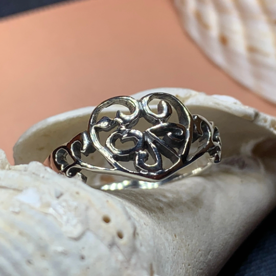 Celtic Knot Heart Ring