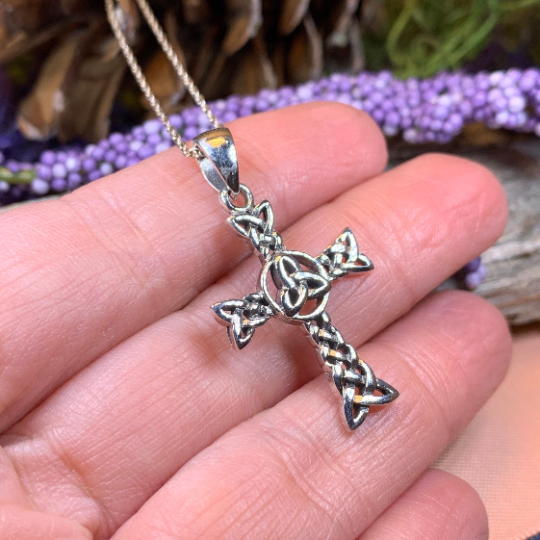 Trinity Knot Celtic Cross Necklace