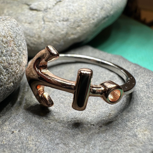 Rose Gold Hope Anchor Ring