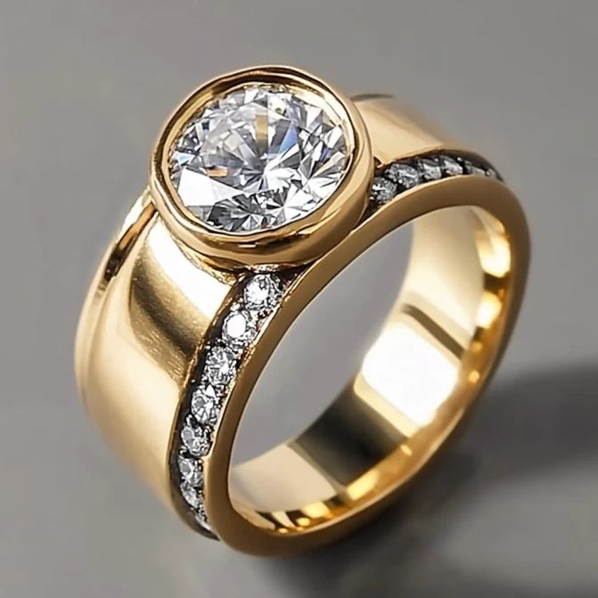 Vintage Rounded Bright Gold Ring